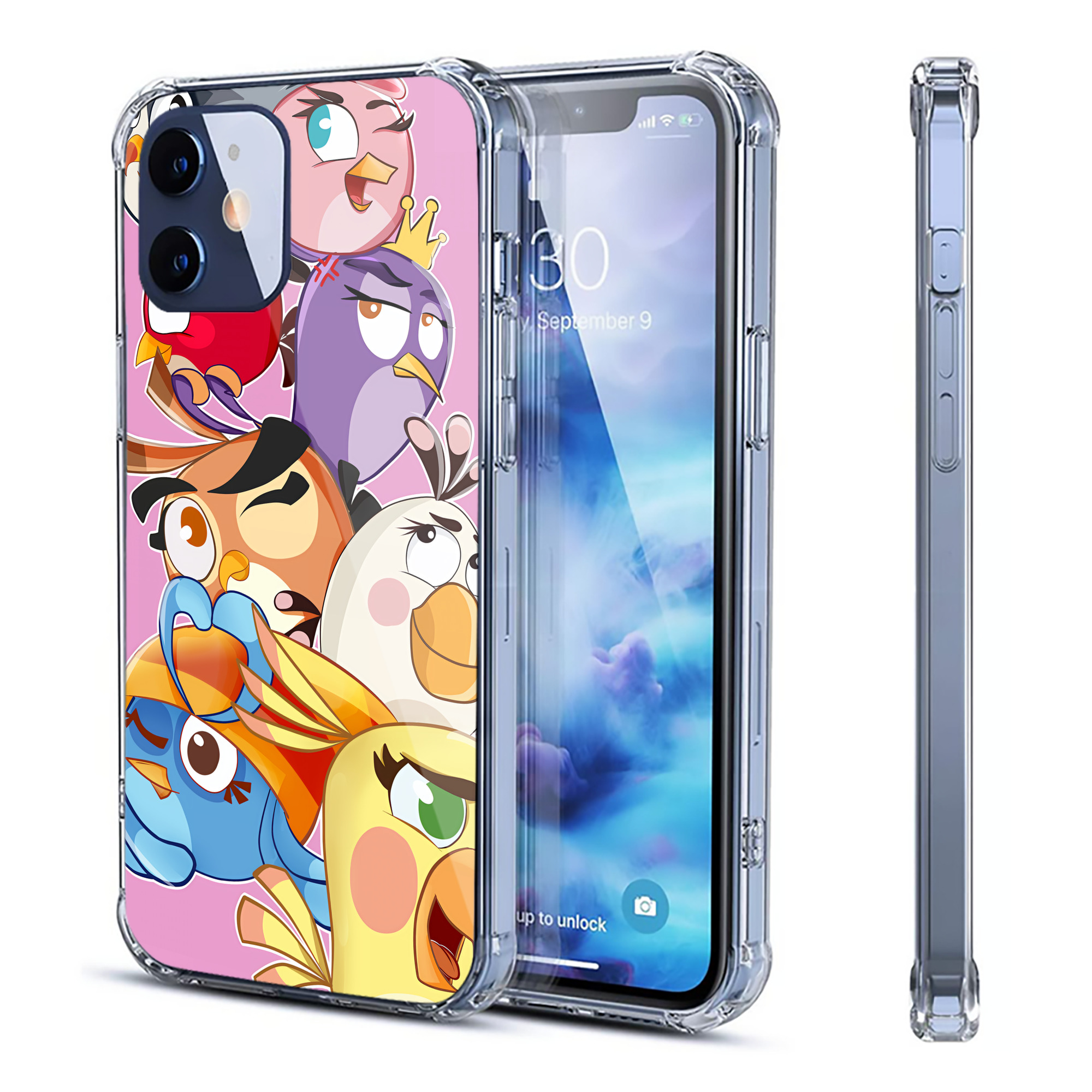 （画像用） Angry Birds アングリーバード 【iPhone 12シリーズ対応】透明スマホケース（クリアソフトケース）